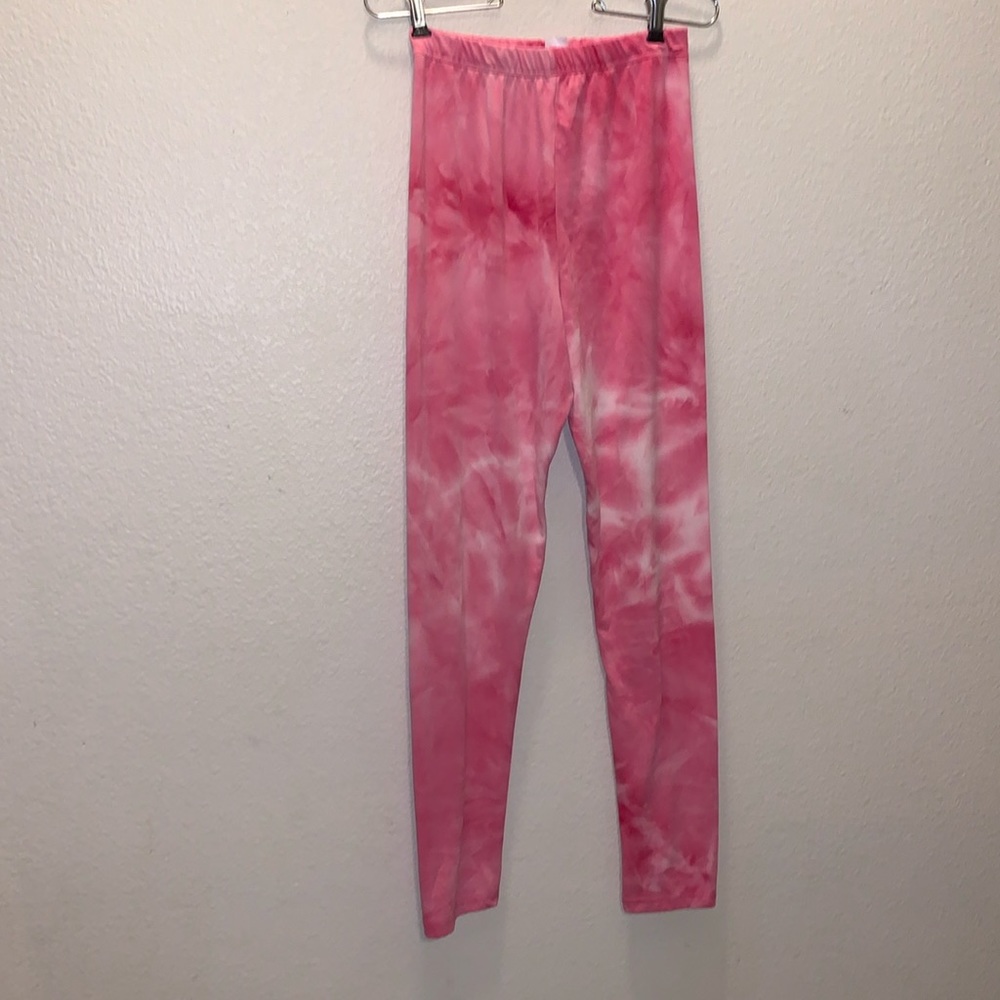 Mayfair pink tie dye high rise stretchy casual full length leggings